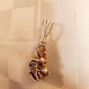 Bismuth and Seed Pearl's Wire Wrapped